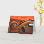 Geburtstag des klassischen Musikinstruments Violin Karte (Gelbe Blume)