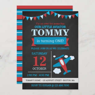 Geburtstag des kleinen Aviator niedlichen Flugzeug Einladung