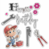 Geburtstag des Klempners Aufkleber (Vorderseite)