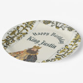 Geburtstag des mittelalterlichen Renaissancekönigs Pappteller (Schrägansicht)