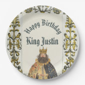 Geburtstag des mittelalterlichen Renaissancekönigs Pappteller (Vorderseite)