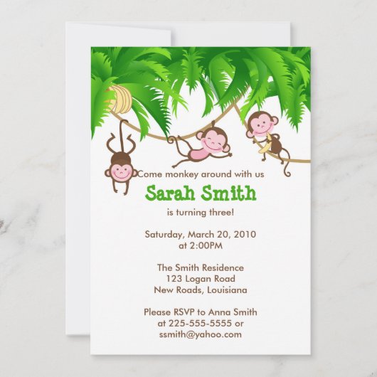 Geburtstag des Mondes Einladung (Vorderseite)