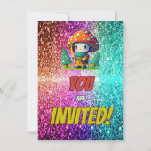Geburtstag des Mushroom Guardian für Kinder Einladung (Rückseite)