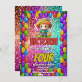 Geburtstag des Mushroom Guardian für Kinder Einladung (Vorne/Hinten)