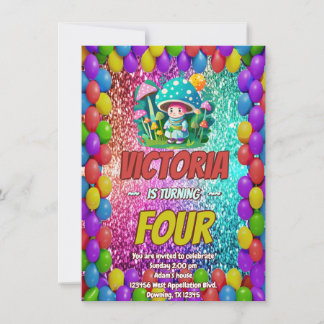 Geburtstag des Mushroom Guardian für Kinder Einladung