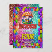 Geburtstag des Mushroom Guardian für Kinder Einladung (Vorne/Hinten)