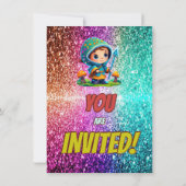 Geburtstag des Mushroom Guardian für Kinder Einladung (Rückseite)