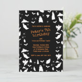 Geburtstag des niedlichen Geisters, der Fledermäus Einladung (Stehend Vorderseite)