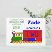 Geburtstag des niedlichen Zuges Einladung (Stehend Vorderseite)
