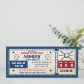 Geburtstag des persönlichen Baseball-Party Einladung (Stehend Vorderseite)