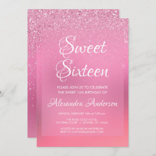 Geburtstag des rosa Folien-Girly Einladung