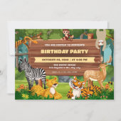 Geburtstag des Safari Zoo Einladung (Vorderseite)