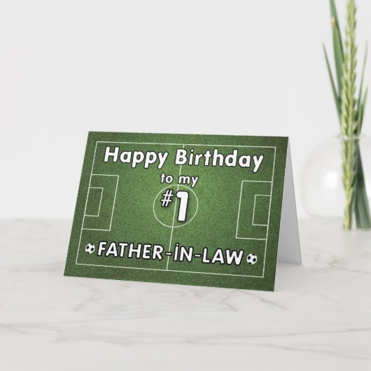 Geburtstag des Schwiegervaters mit Grasfeld und Karte (Vorderseite)