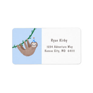 Geburtstag des Slots mit blau-weiß polka dot Adressaufkleber