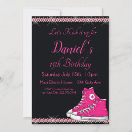 Geburtstag des Sneakers, rosa Blende Einladung