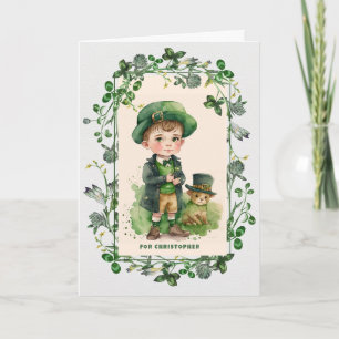 Geburtstag des St. Patrick's Day. Little Irish Boy Karte