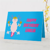 Geburtstag des Toten Mexikanischen Axolotl Karte (Gelbe Blume)