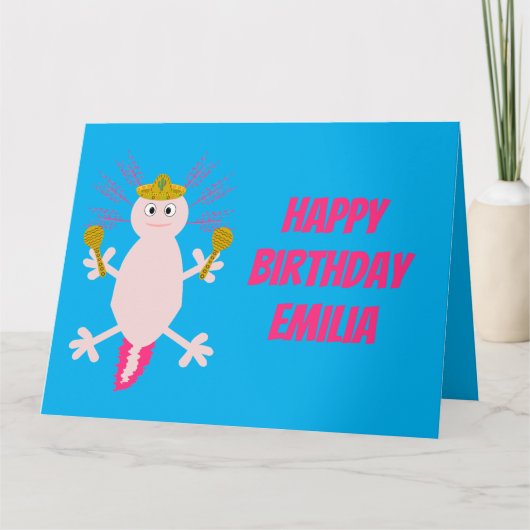 Geburtstag des Toten Mexikanischen Axolotl Karte (Vorderseite)