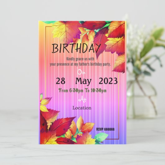 Geburtstag des Vaters Einladung (Stehend Vorderseite)