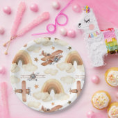 Geburtstag des Vintagen Flugzeugjungen Pappteller (Party)