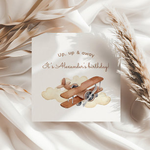 Geburtstag des Vintagen Flugzeugjungen Serviette