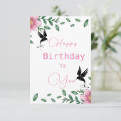Geburtstag des Vogels Karte (Stehend Vorderseite)