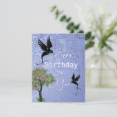 Geburtstag des Vogels Karte (Stehend Vorderseite)