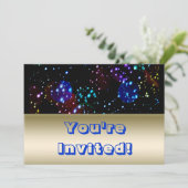 Geburtstag des Weltraum-Thema-Party-| Einladung (Stehend Vorderseite)