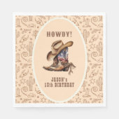 Geburtstag des wilden Westcowboy Serviette (Vorderseite)