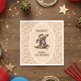 Geburtstag des wilden Westcowboy Serviette