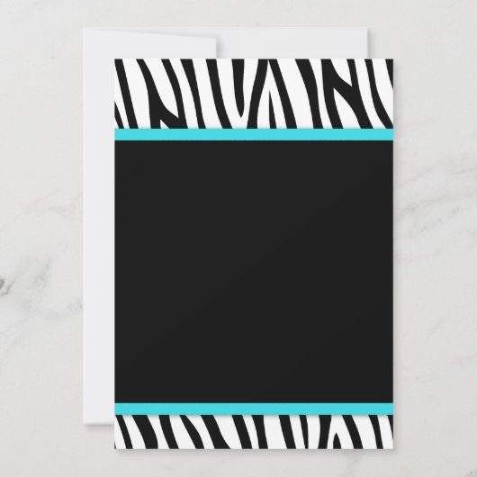 Geburtstag des Zebra-aquamarines Blau Einladung (Rückseite)