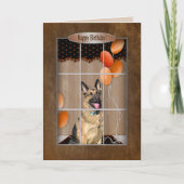 GEBURTSTAG - Deutscher Hirte - Ballons Karte (Vorderseite)