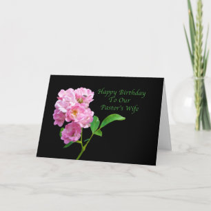 Geburtstag, die Ehefrau des Pastors, rosa Karte
