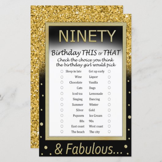 Geburtstag dieses oder jenes Spiel (Vorne/Hinten)