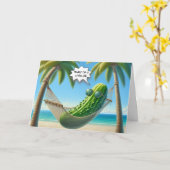 Geburtstag Dill Pickle in einer Hängematte Karte (Gelbe Blume)