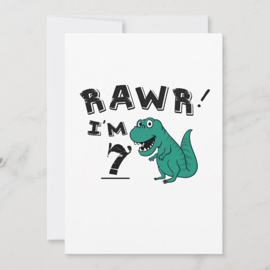 Geburtstag Dinosaurier Geschenk für 7-jährige Jung Karte (Vorderseite)