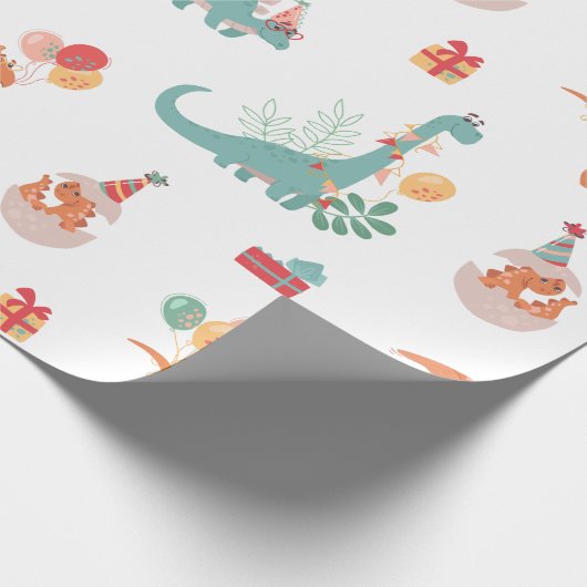 Geburtstag Dinosaurier! Geschenkpapier (Ecke)