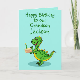 Geburtstag Dinosaurier Grandson Faltkarte Karte