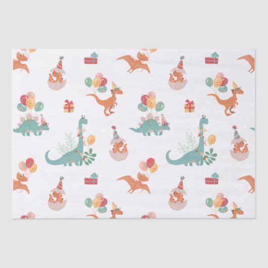 Geburtstag Dinosaurier! Seidenpapier (Vorderseite)