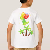 Geburtstag Dinosaurier und Balloons Custom T-Shirt (Rückseite)