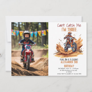 Geburtstag Dirt Bike Boy Editable Foto Geburtstag Einladung