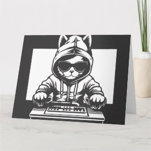 GEBURTSTAG DJ KATZE GRUßKARTE DANKESKARTE
