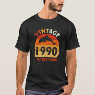 Geburtstag Dolphin Vintag 1990 Limited Edition T-Shirt