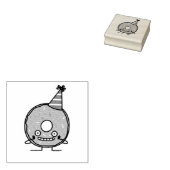 Geburtstag Donut rosa Eisstreuung Party Hut Gummistempel (Stempel)