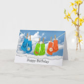 Geburtstag Drehe Flops auf Clothesline Karte (Gelbe Blume)