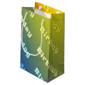 Geburtstag (dreifarbig blau) kleine geschenktüte (Rückseite Schrägansicht)