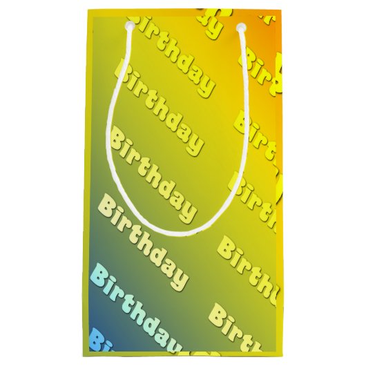 Geburtstag (dreifarbig blau) kleine geschenktüte (Vorderseite)