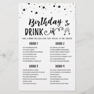 Geburtstag DRINK IF editierbar Geburtstagsparty Sp