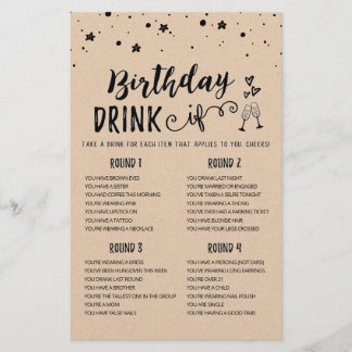 Geburtstag DRINK IF editierbar Geburtstagsparty Sp