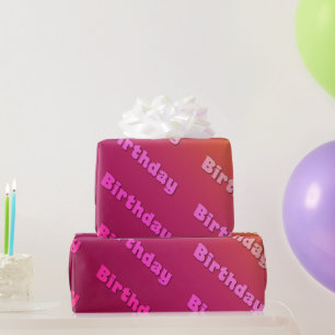 Geburtstag (Duellfarbe rosa) Geschenkpapier